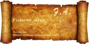 Fuderer Alex névjegykártya